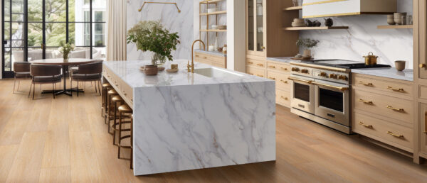 Calacatta Castana Quartz Kitchen Countertops