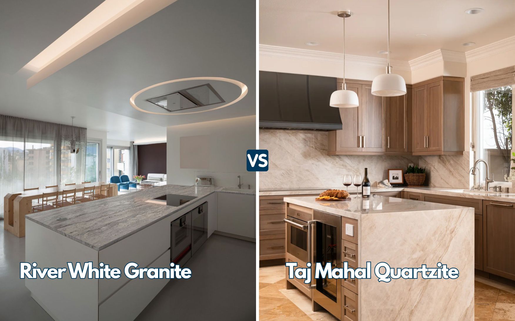 River White Granite vs Taj Mahal Quartzite