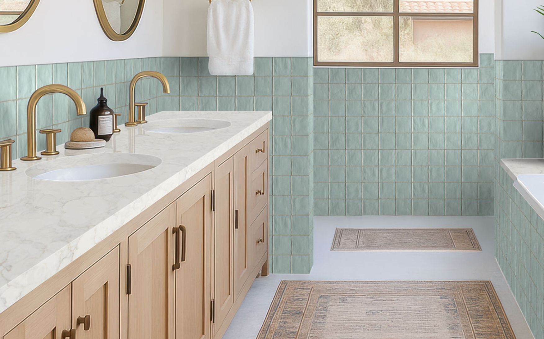 Polished Quartz Bathroom Countertops